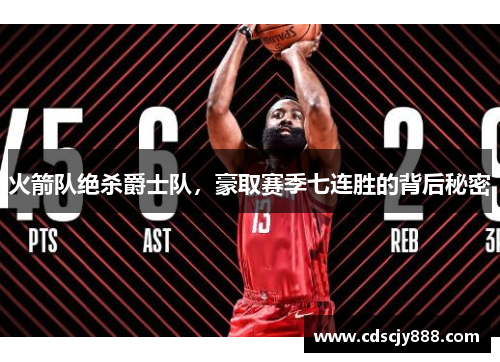 火箭队绝杀爵士队，豪取赛季七连胜的背后秘密
